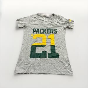 Nike Womens Gray The Nike Tee NFL Green Bay Packers #21 Short Sleeve T-Shirt S